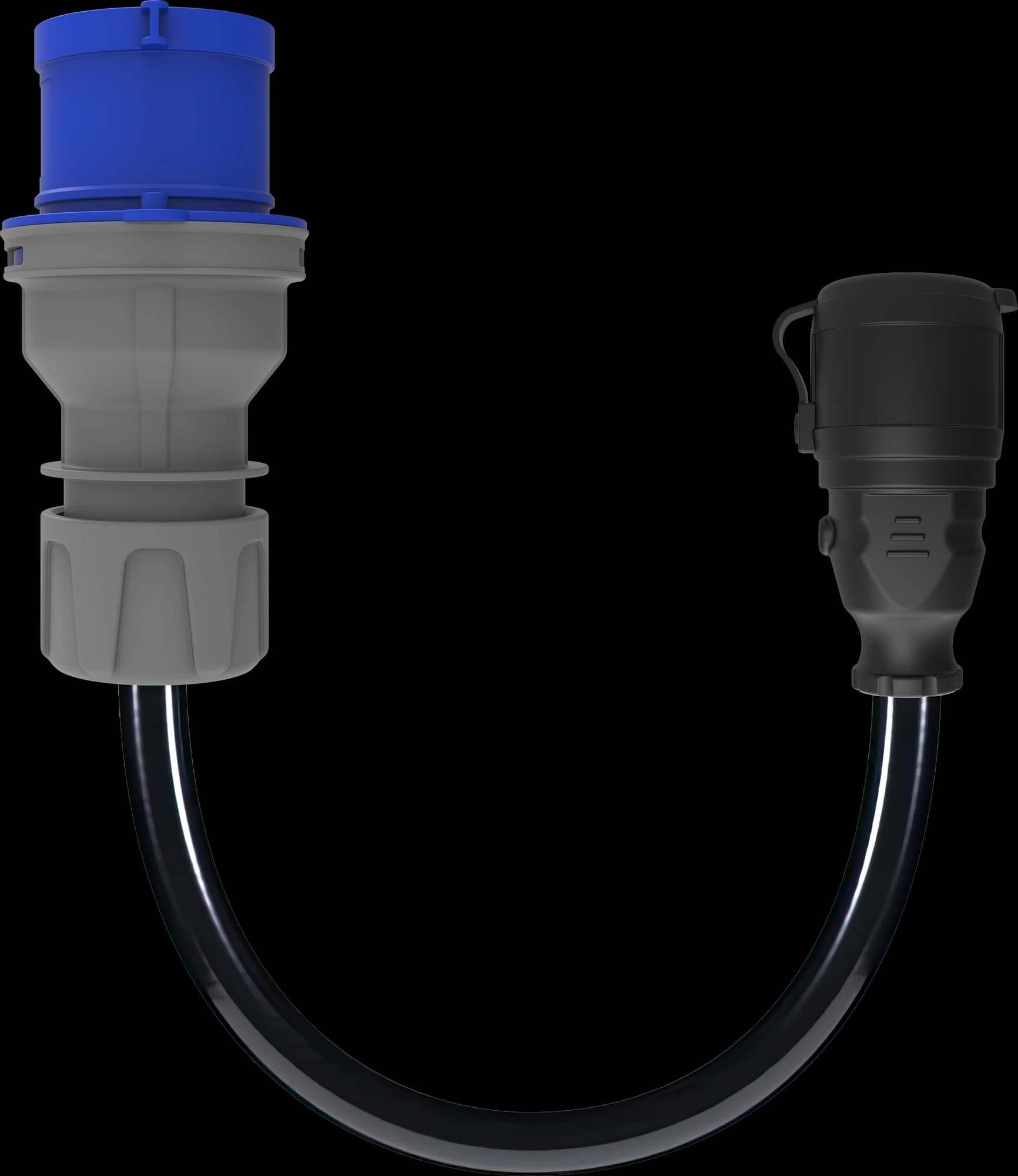 Cee Norm Adaptör (30cm Kablolu) · 3/16A Fiş → 5/16A Priz