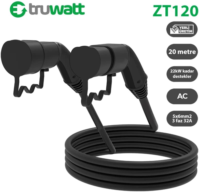 ZT120 · Type 2 Şarj Kablosu 22 kW · 32A · 20 m