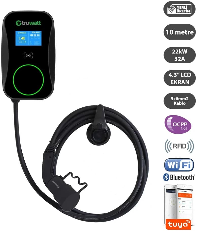 ZTD610 · AC Wallbox 22 kW · 10 m Kablolu