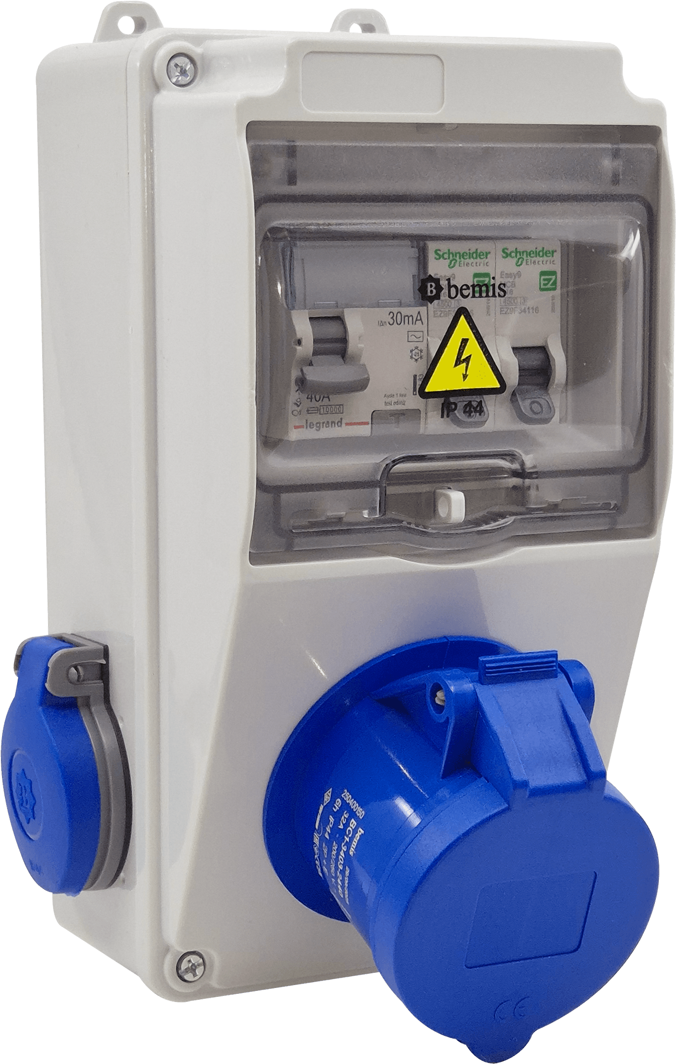 Otomatlı IP44 Kombinasyon · 1× Monofaze 32A + 1× Schuko 16A