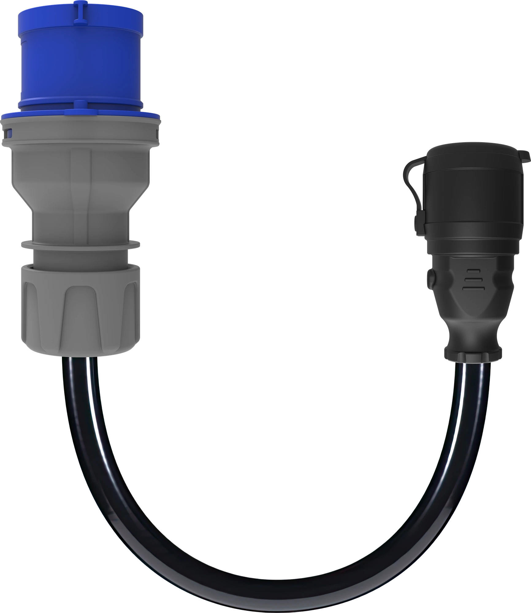 Cee Norm Adaptör (30cm Kablolu) · 3/16A Fiş → 5/16A Priz